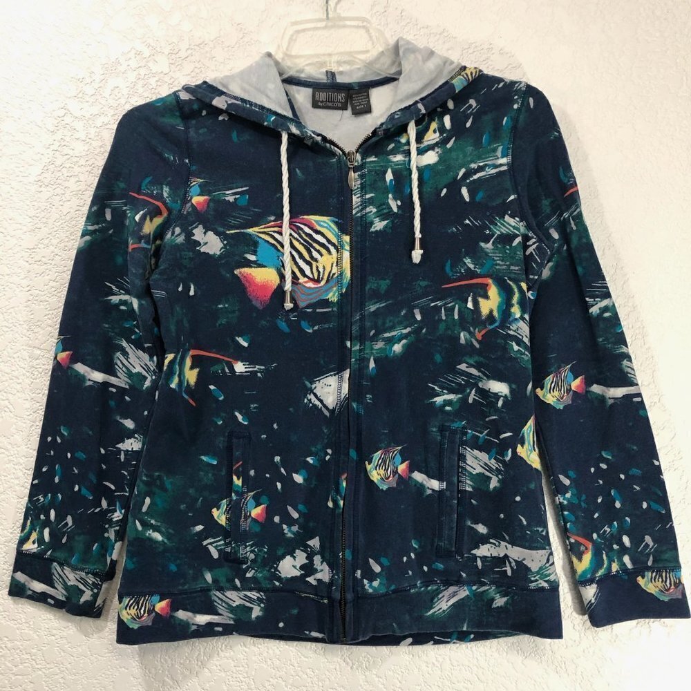 Chico's Additions Tropical Print Hoodie